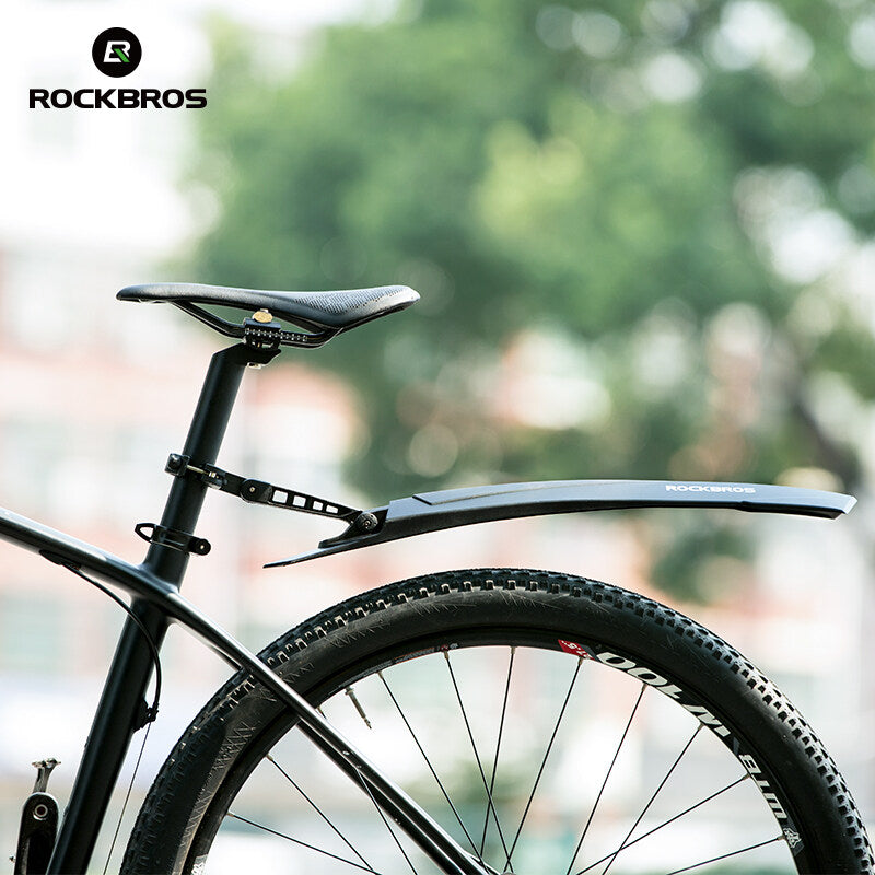 ROCKBROS MTB Bicycle Fender Front Rear Fender With LED Rear Light Bike Wings Mudguard Cycling Mountain