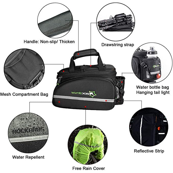 ROCKBROS Bicycle Pannier Bike Bag with Extendable Compartments