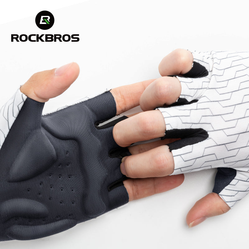 ROCKBROS Mountain Road Cycling Fingerless Gloves Shockproof Breathable Non-Slip