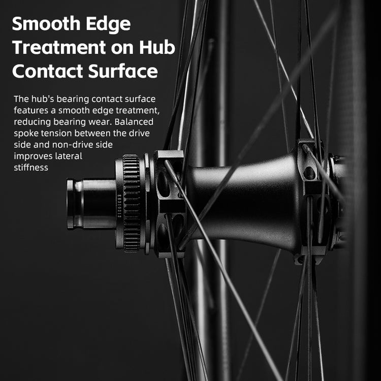ROCKBROS Road Bike Carbon Fiber Wheelset 50mm Rim Disc Brake 700C Bike Wheels Clincher/Tubeless