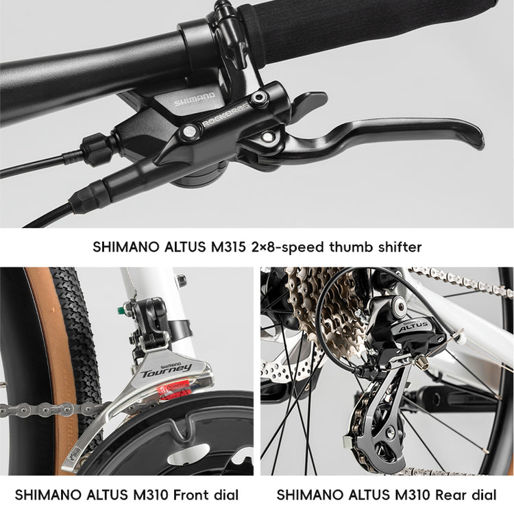 ROCKBROS RIDA-P2E 700C Road Bike Flat Handlebar 8 Speed Aluminum Alloy