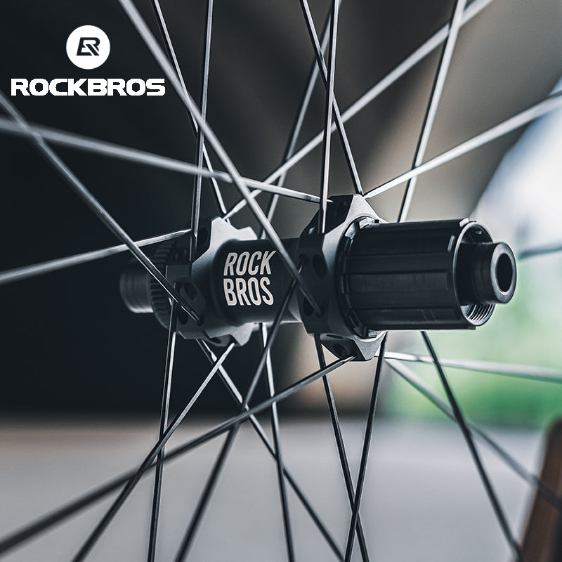 ROCKBROS Road Bike Carbon Fiber Wheels 700C Carbon Fiber Disc Brake 65mm Wheelsets Clincher