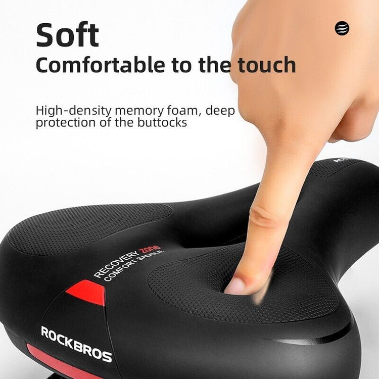 ROCKBROS Bike Bicycle Saddle Seat With Handle Comfort Shockproof Memory Foam Reflective Cycling Cushion