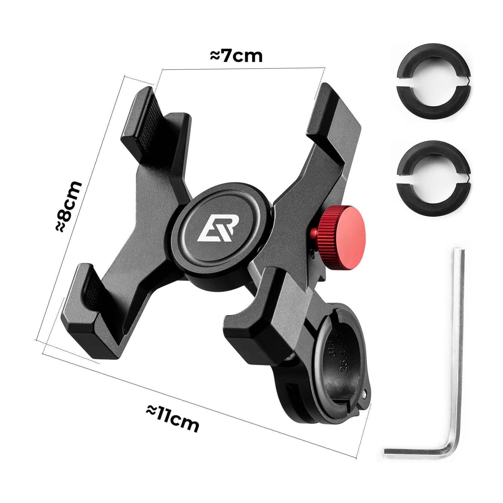 Durable ROCKBROS metal bicycle phone mount for bumpy roads.
#Mounting Style_Handlebar Clamp Mount