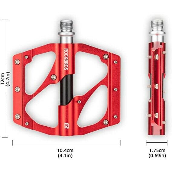 ROCKBROS Super Lightweight Bike Pedals in Black or Red (Pair)