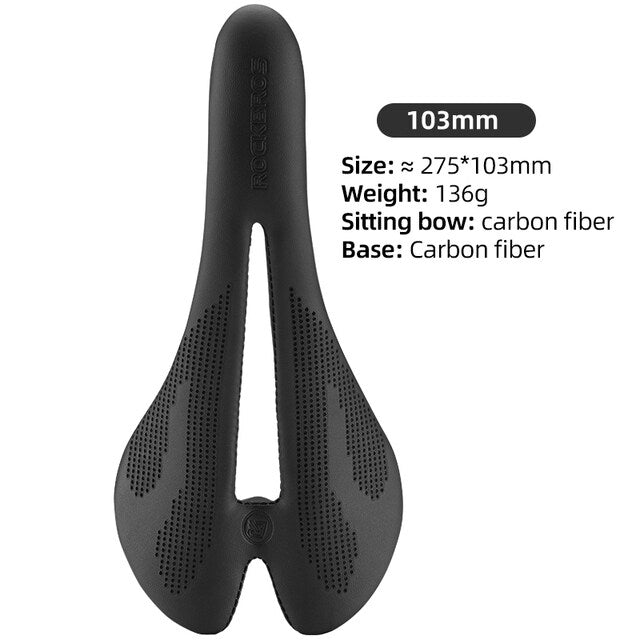 ROCKBROS Bike Carbon Fiber Saddle Ultralight Hollow Breathable Cycling Bicycle Seat