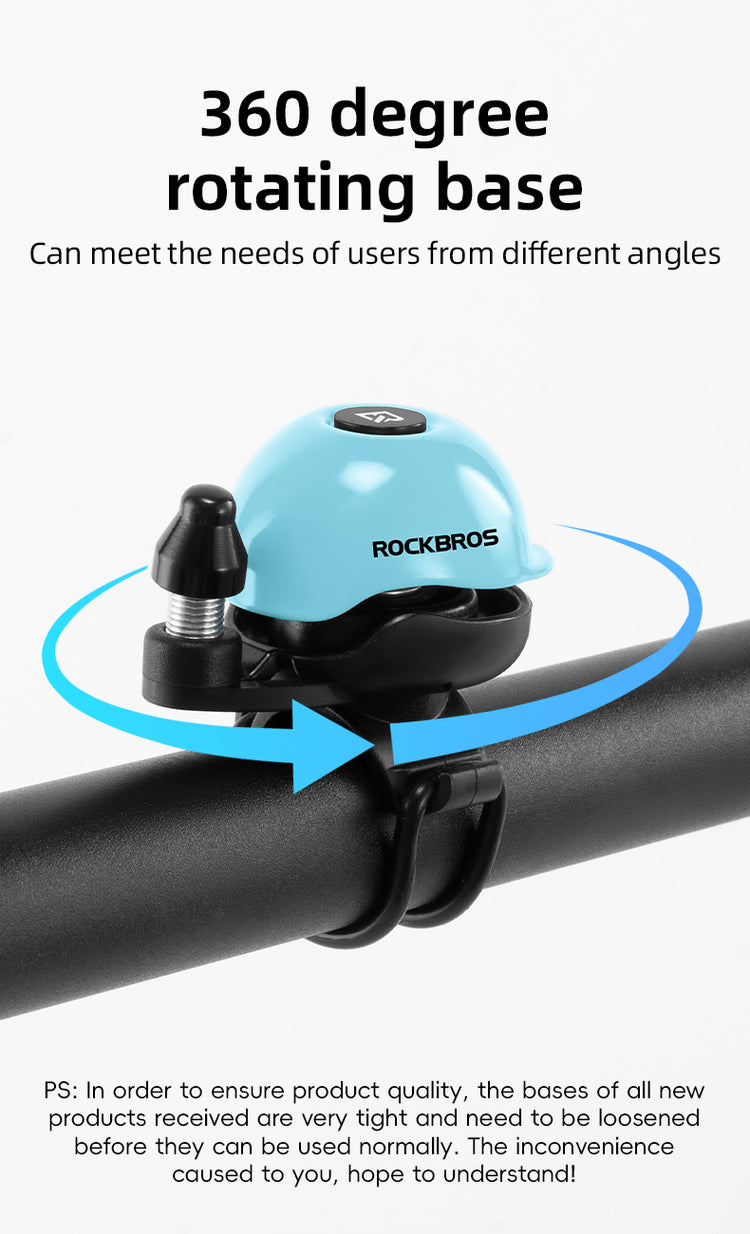 ROCKBROS Bicycle Bike Handlebar Bell 80dB Loud Sound Copper Alloy Alarm Ring Horn