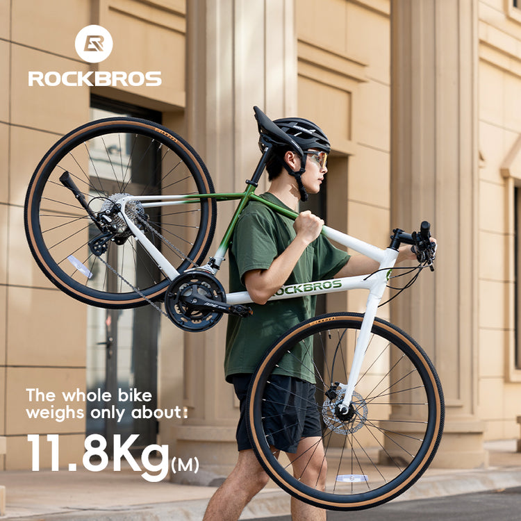 ROCKBROS RIDA-P2E 700C Road Bike Flat Handlebar 8 Speed Aluminum Alloy