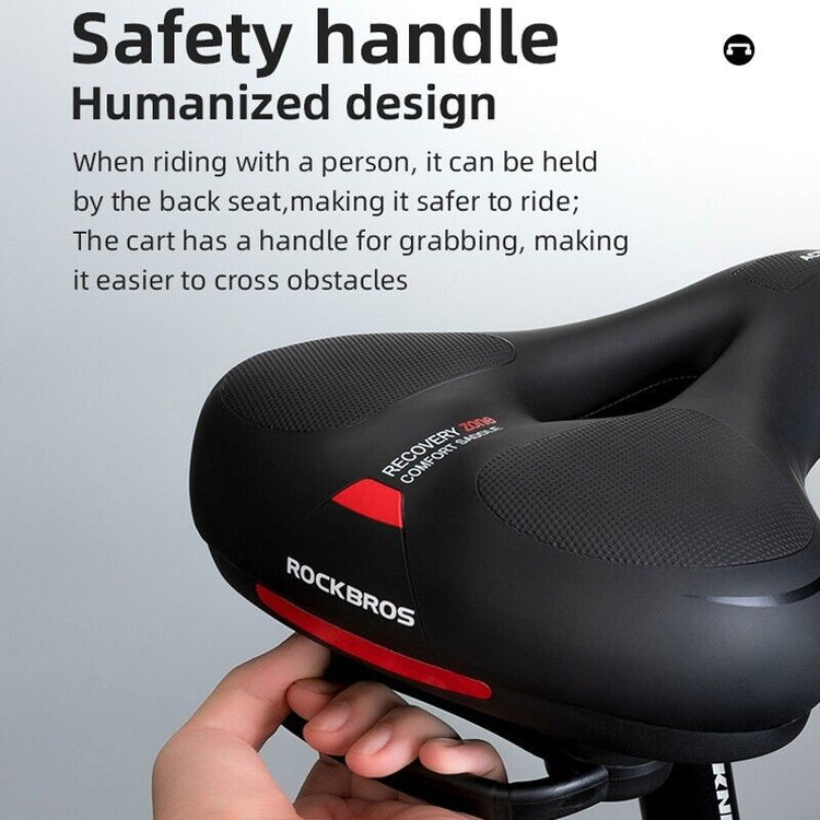 ROCKBROS Bike Bicycle Saddle Seat With Handle Comfort Shockproof Memory Foam Reflective Cycling Cushion