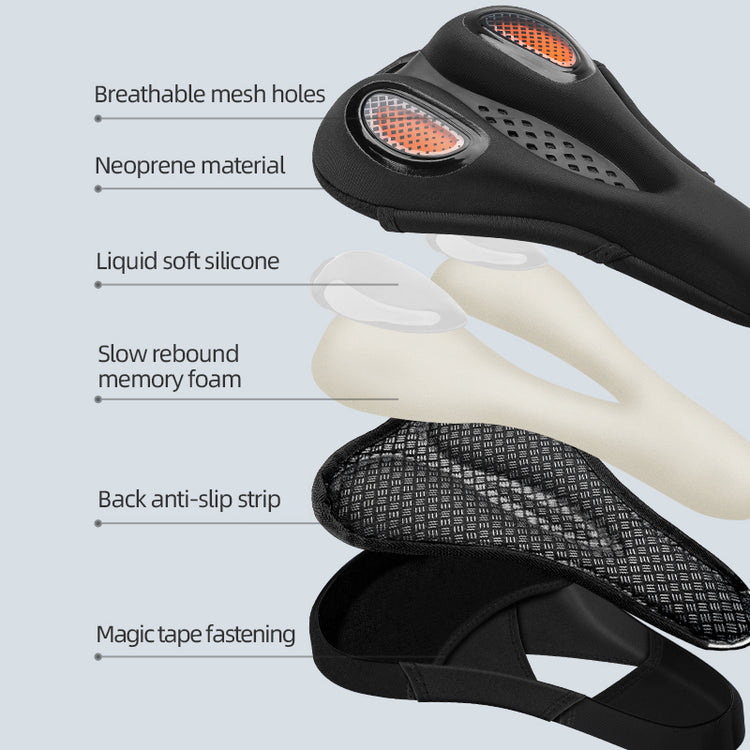 ROCKBROS Bicycle Bike Saddle Seat Cover Silicone Gel Shockproof Breathable