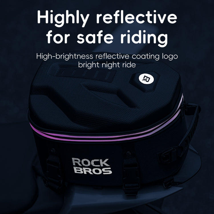 ROCKBROS Motorcycle Motorbike Saddle Seat Tail Bag Backpack Hard Shell 12.5L