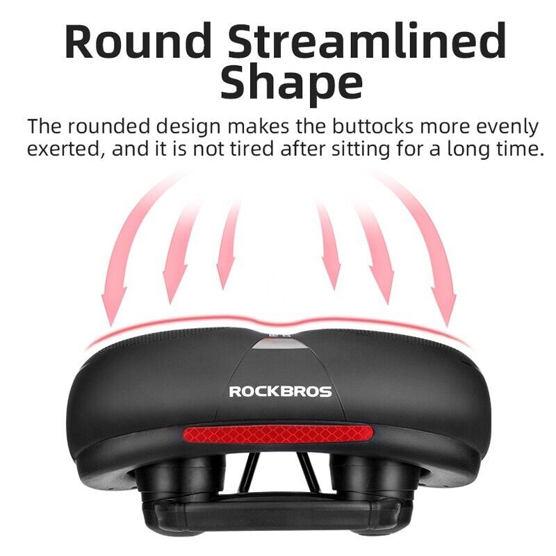 ROCKBROS Bike Bicycle Saddle Seat With Handle Comfort Shockproof Memory Foam Reflective Cycling Cushion