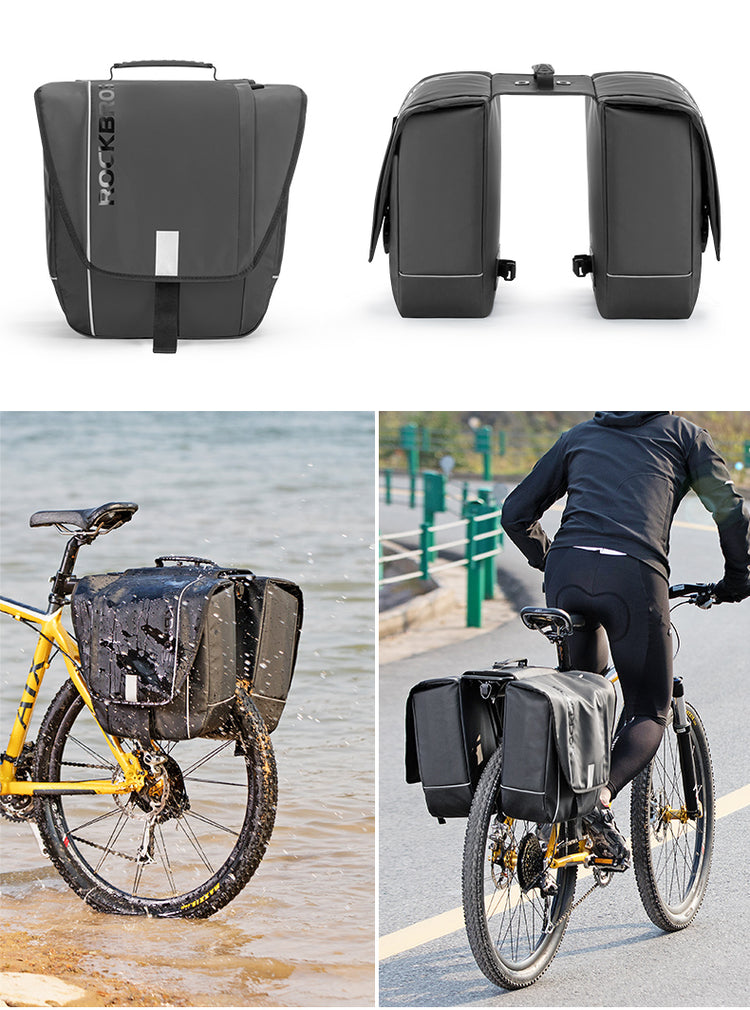 ROCKBROS Super 30-Litre Bicycle Saddlebags in Black