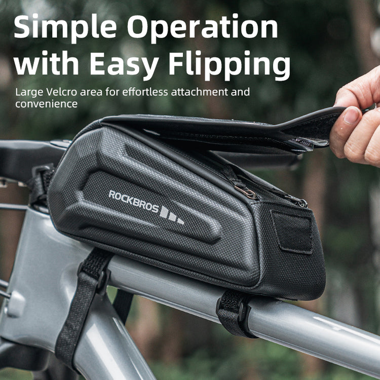 ROCKBROS Waterproof Bike Front Frame Tube Bag Cycling Phone Holder Bag 1.7L