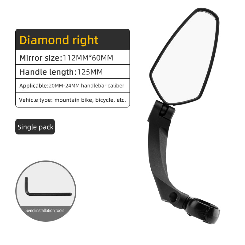 ROCKBROS Bike Handlebar Rear View Mirror 360° Rotation Adjustable