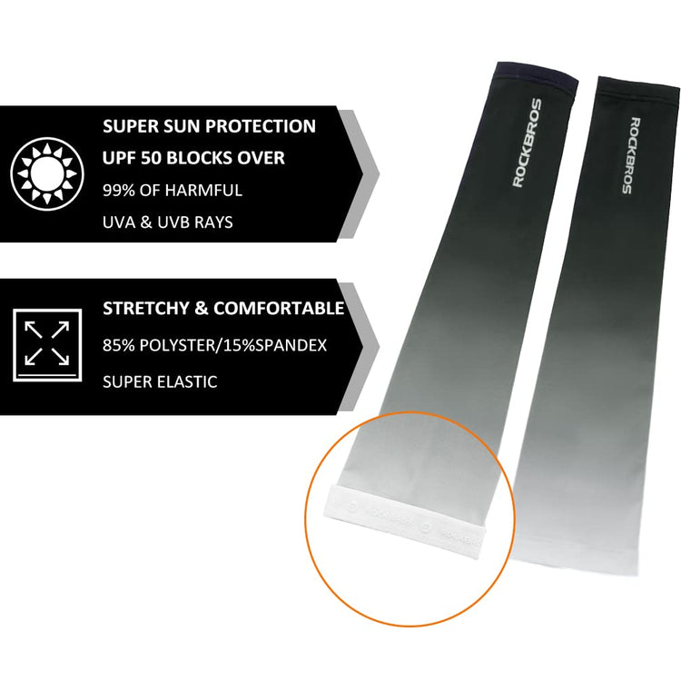 ROCKBROS UPF50+ cooling arm sleeves for cycling and running