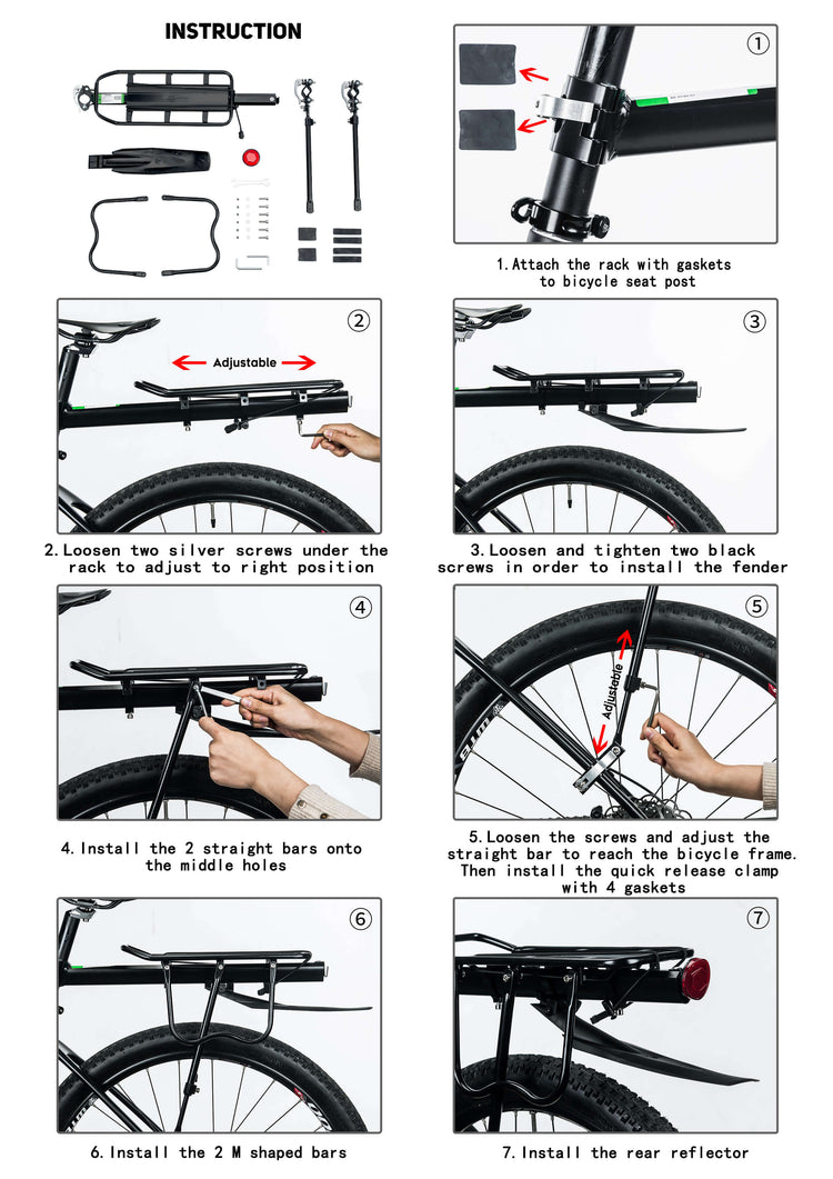 ROCKBROS Rear Pannier Bike Rack with Fender