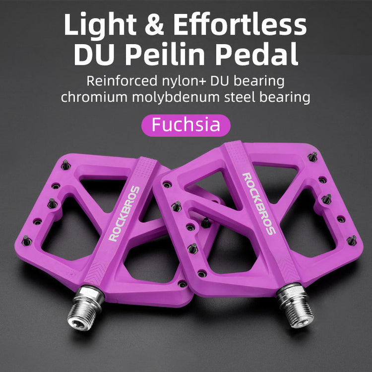 ROCKBROS Large Multicolored Nylon Composite Bike Pedals (Pair)