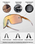 ROCKBROS cycling sunglasses with photochromic and polarized lenses, UV400 protection, ideal for outdoor sports and cycling.