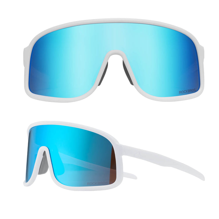 ROCKBROS cycling sunglasses with photochromic and polarized lenses, UV400 protection, ideal for outdoor sports and cycling.