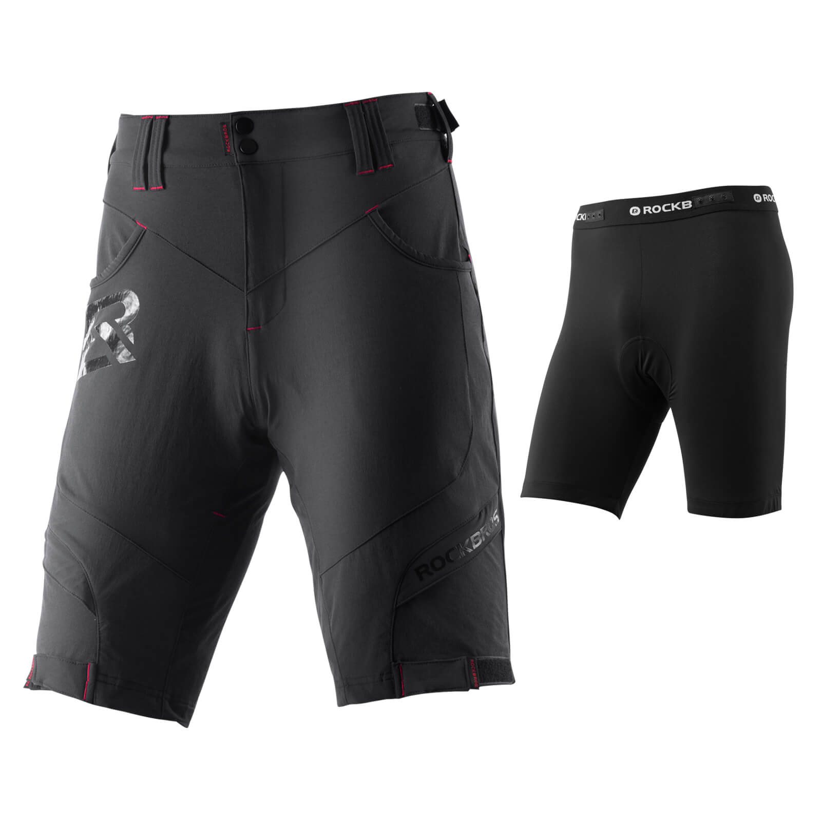 ROCKBROS Men’s Cycling Shorts with 4D padding and compression for enhanced comfort and support during cycling activities.