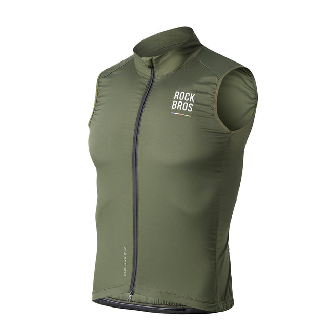 ROCKBROS Men’s Cycling Vest featuring a lightweight, windproof design with UV protection, ideal for outdoor cycling and activities.
