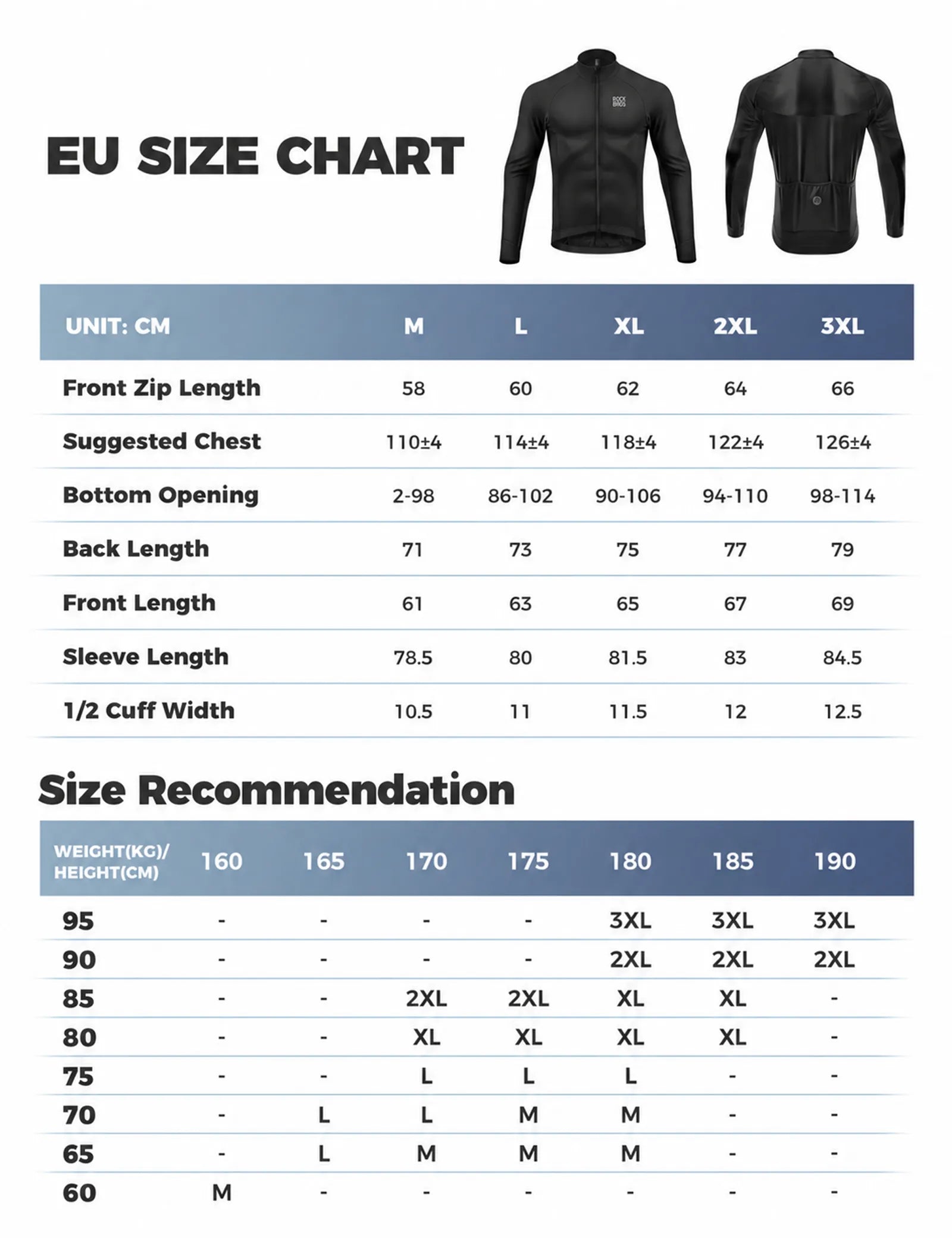 ROCKBROS men's thermal fleece cycling jersey wind-resistant front view