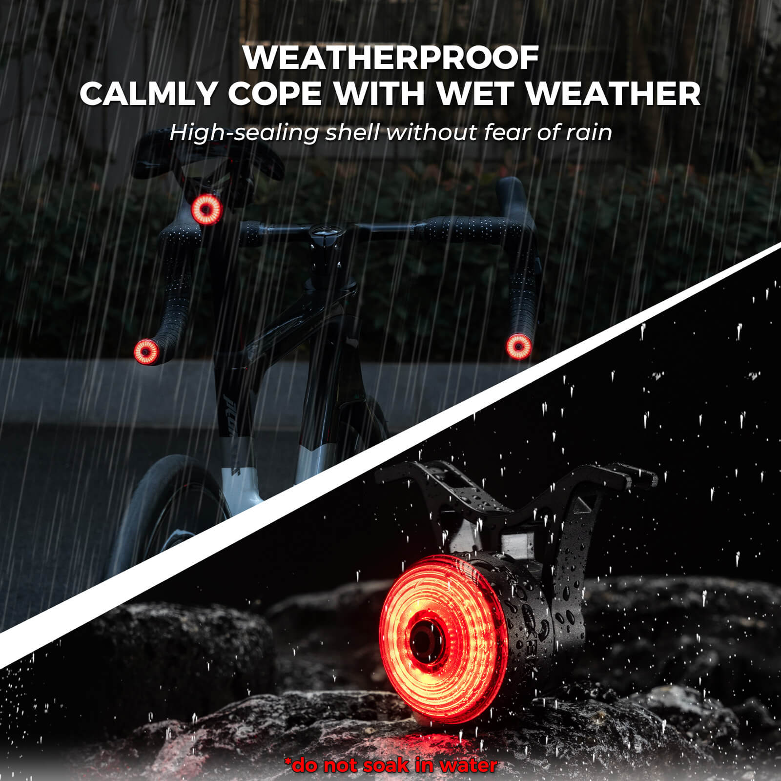 ROCKBROS R0 Smart Brake-Sensing Waterproof Tail Handle Plug Light with Auto Sync, designed for enhanced safety and visibility during cycling.