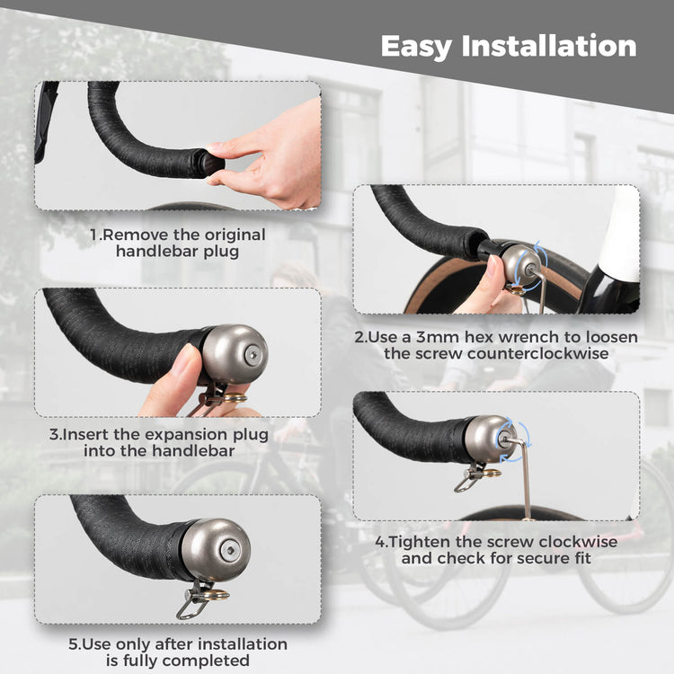ROCKBROS Road Bike Bell Handlebar Plug ¨C Smart, Compact & Loud! 