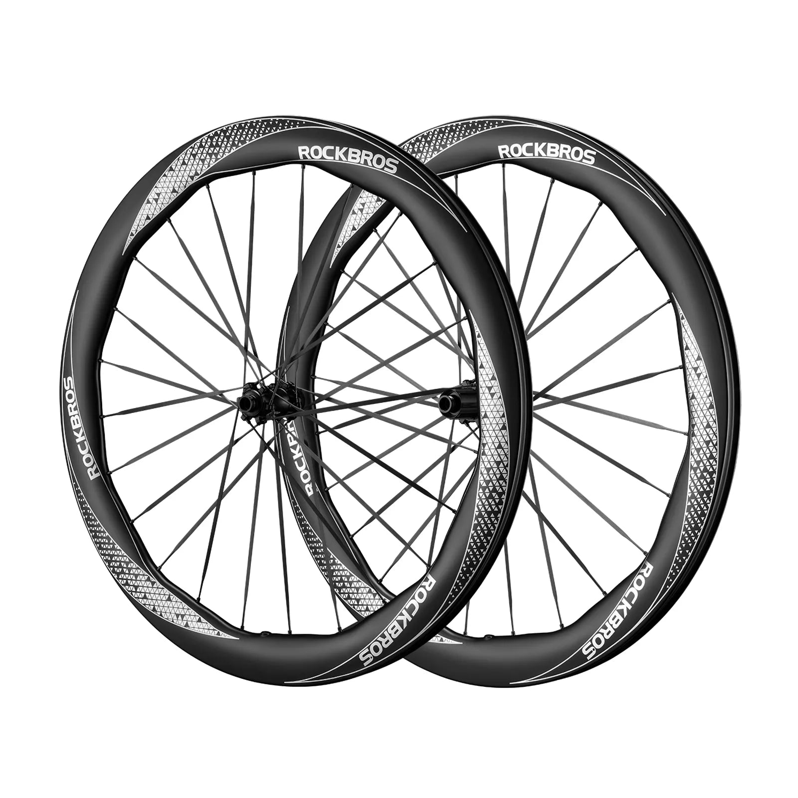 ROCKBROS 700C Full Carbon Wave Road Wheelset with 36T Ratchet Hub and Thru Axle