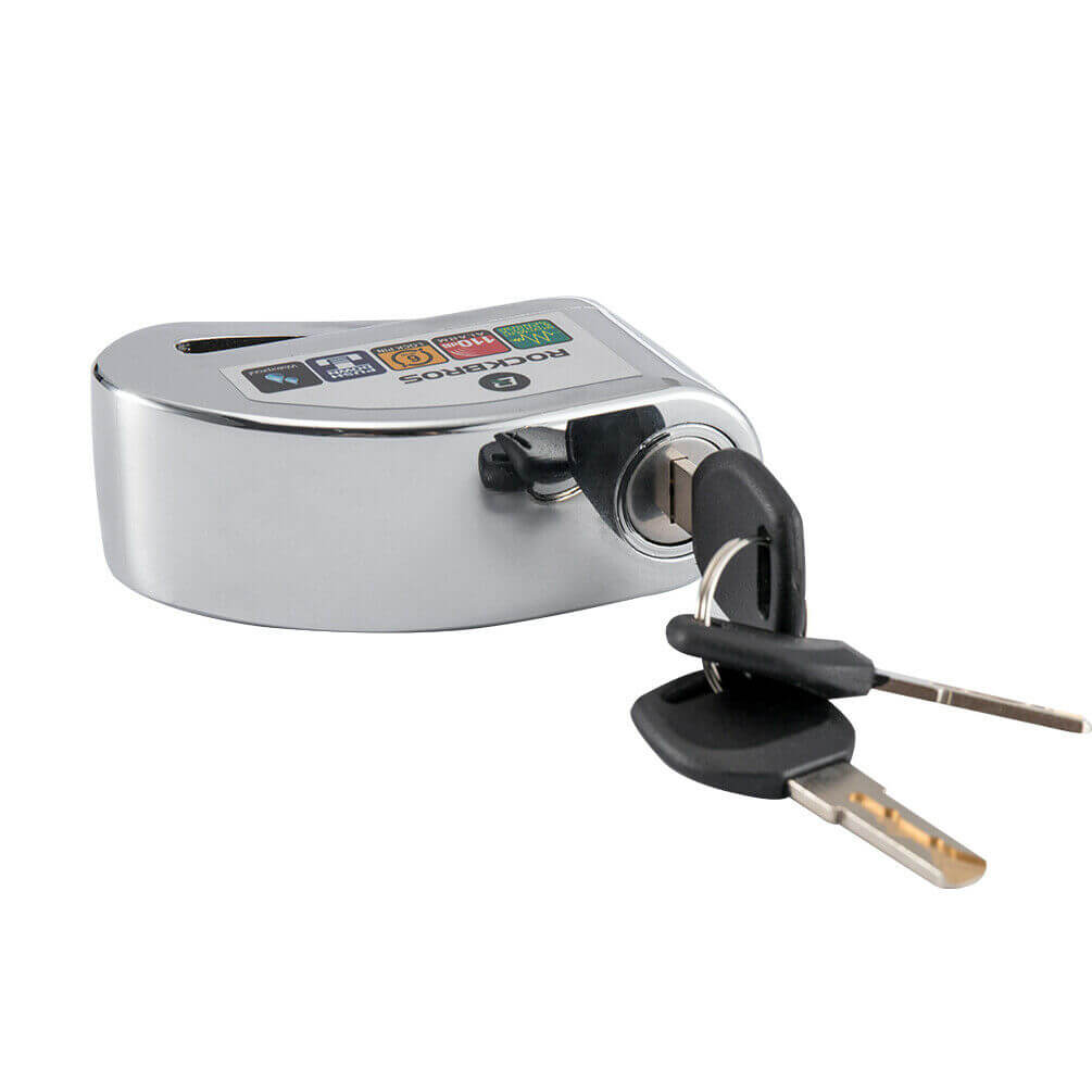 ROCKBROS 110dB Disc Brake Lock with Alarm and Reminder Cable | Anti-Theft Motorcycle Lock for Enhanced Security