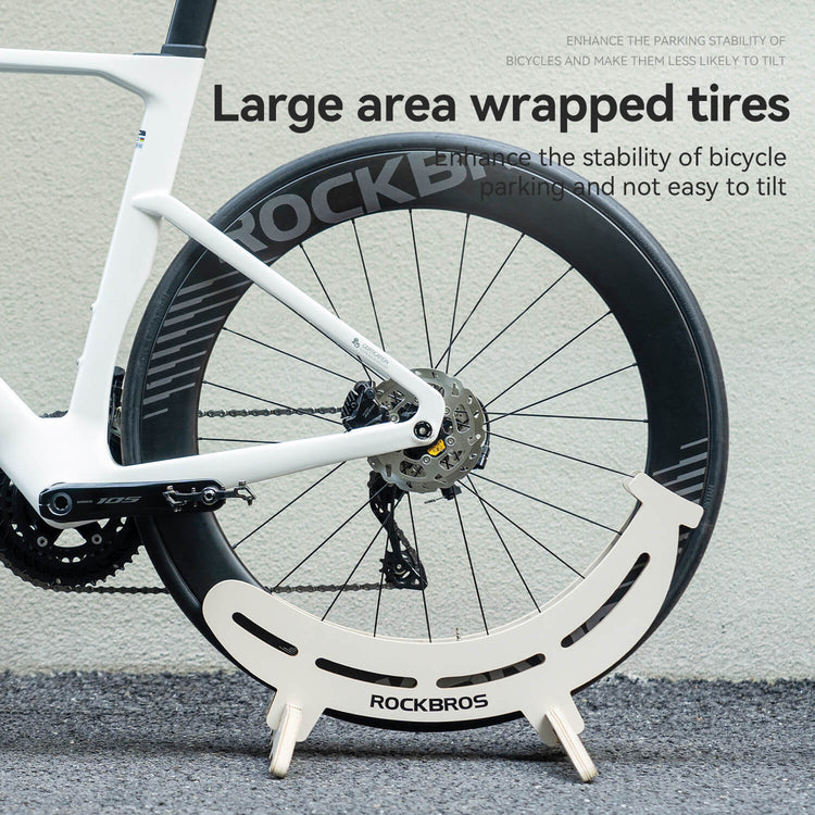 ROCKBROS Adjustable Wooden Bike Stand Durable Floor Rack