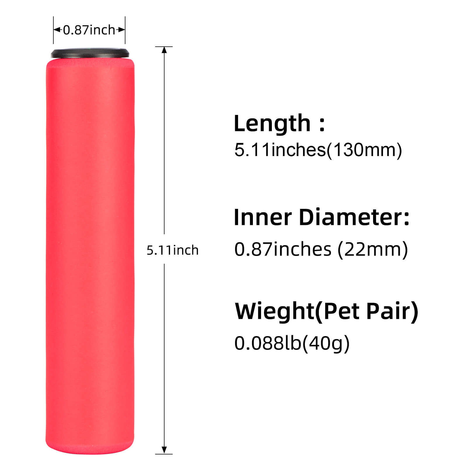 ROCKBROS Bike Foam Comfortable Shock Absorption Bike Handlebar Grips Color Red