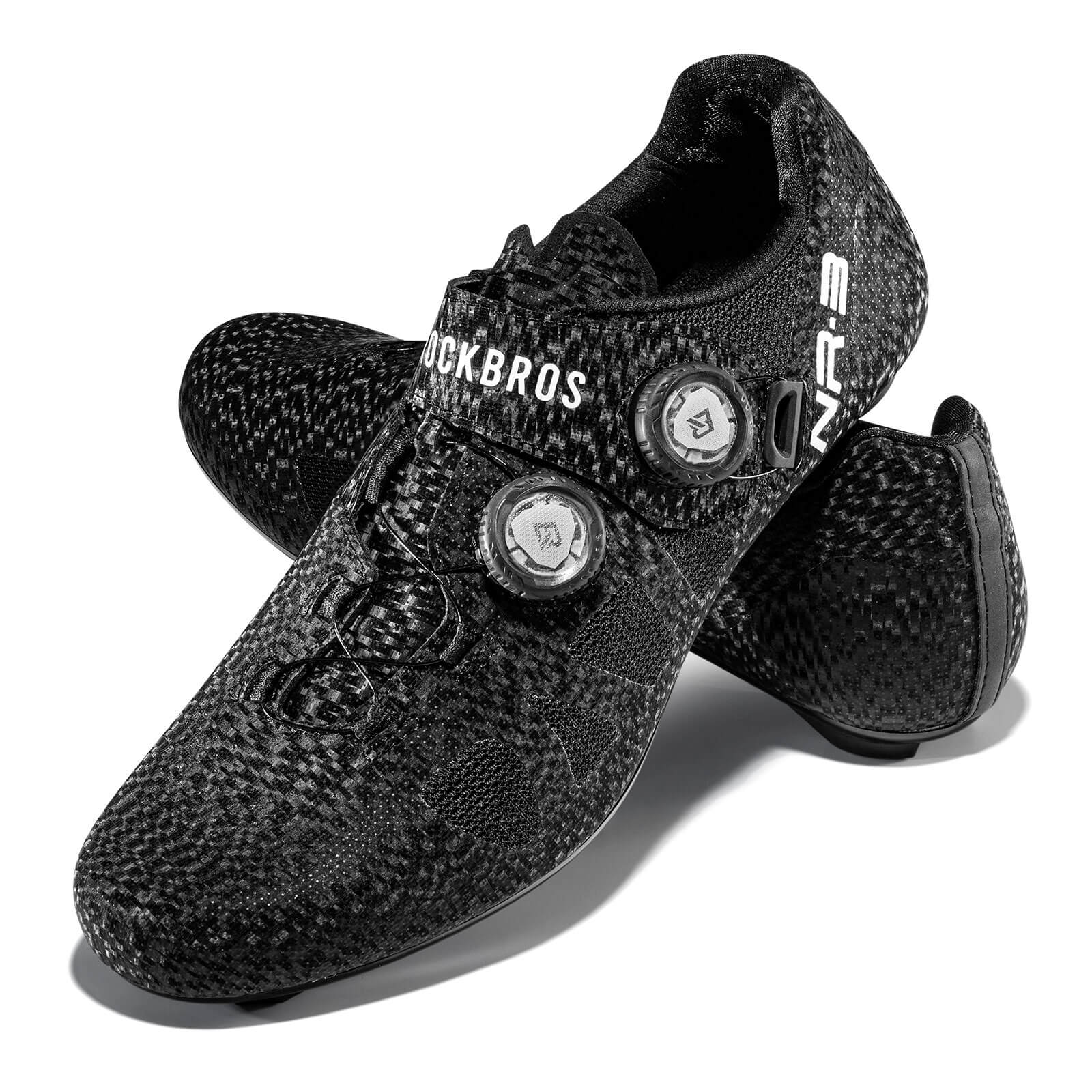 ROCKBROS Carbon Fiber Sole Road Bike Shoes Color Black