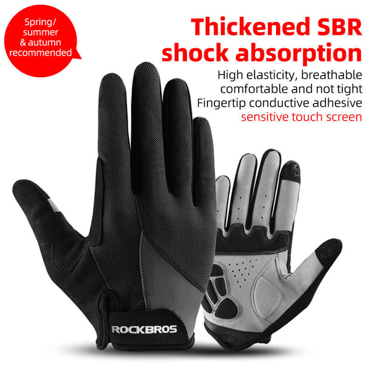 ROCKBROS Full-Finger Touchscreen Cycling Gloves - Unisex, Suitable for Spring, Autumn, and Winter