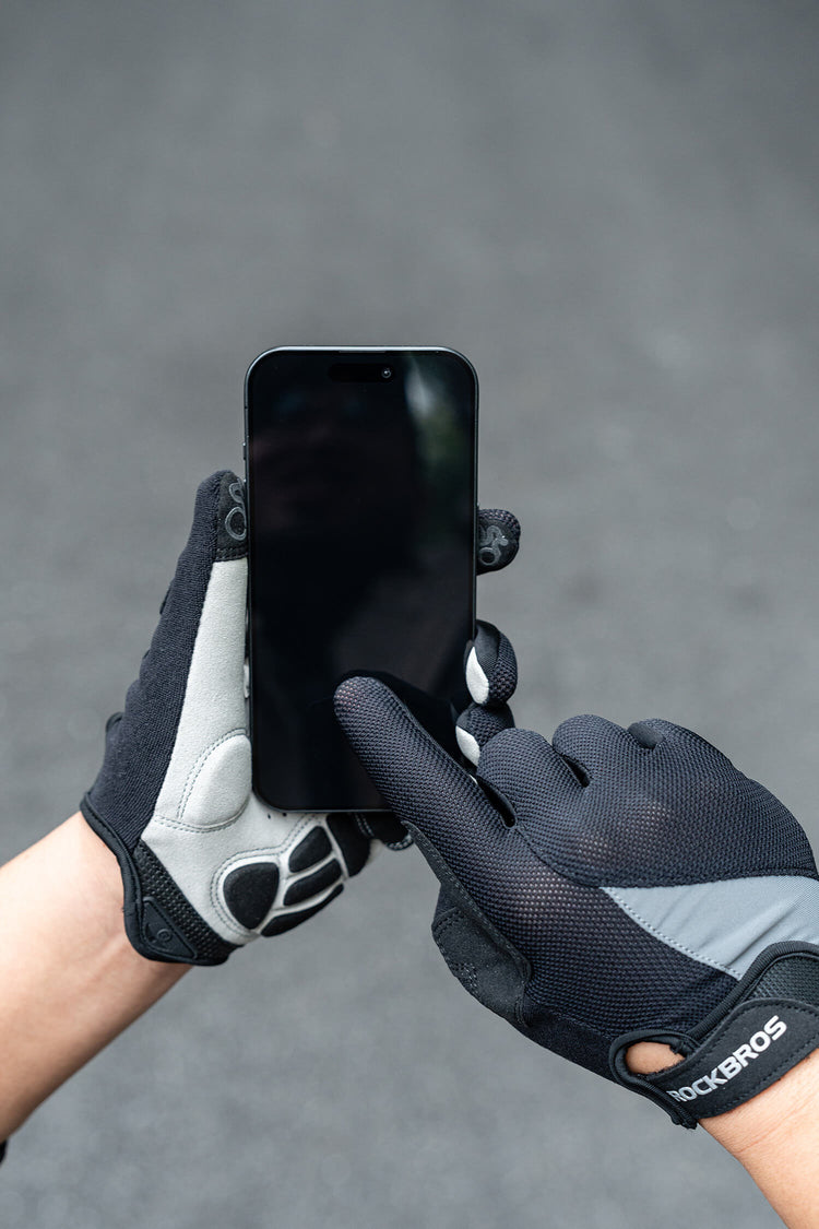 ROCKBROS Full-Finger Touchscreen Cycling Gloves - Unisex, Suitable for Spring, Autumn, and Winter