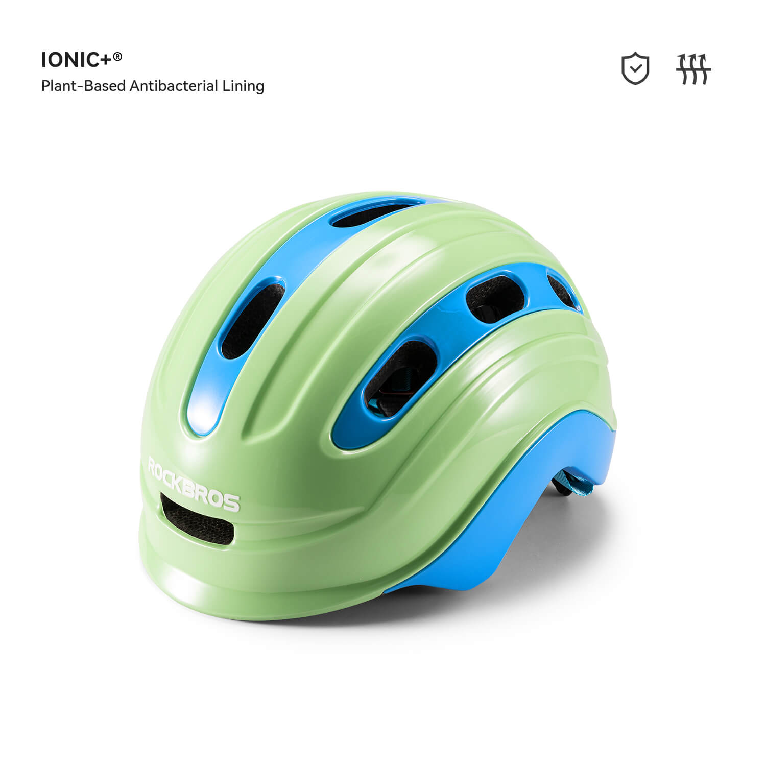ROCKBROS Kids' Bike Helmet with Tail Light Mounting Option Color Green