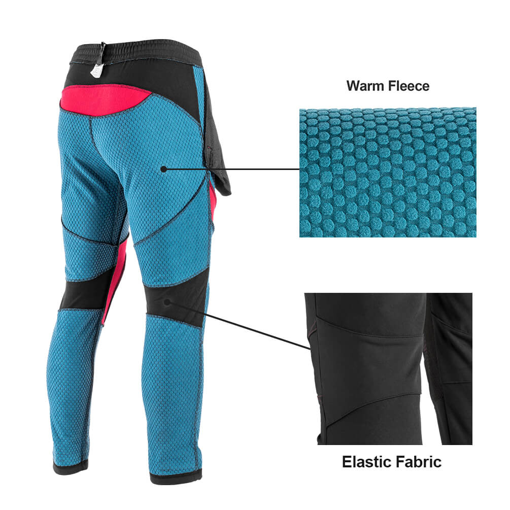 ROCKBROS Windproof Winter Fleece Cycling Trousers  Waterproof Joggers with Zip Pockets