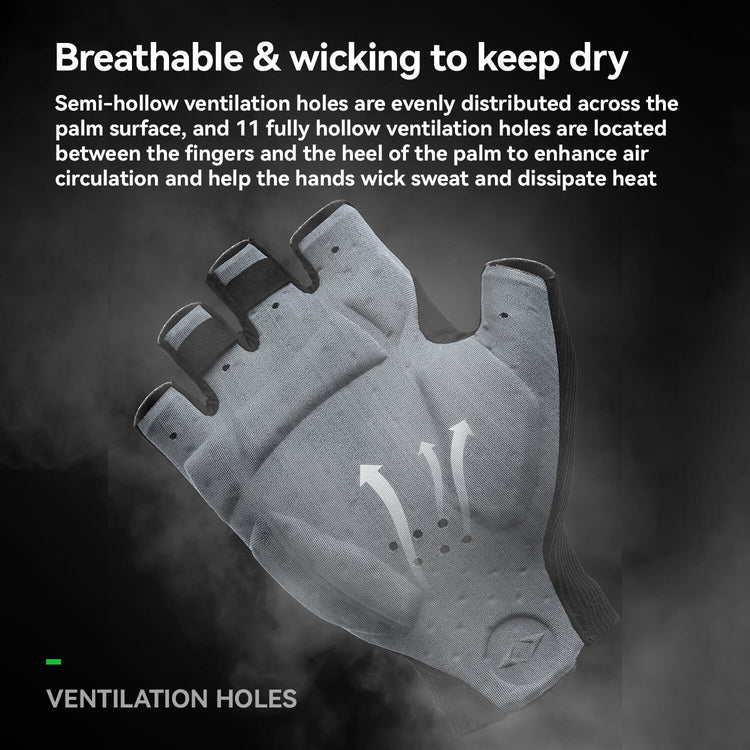 ROCKBROS Gel-Padded Half-Finger Cycling Gloves with Elastic Interface