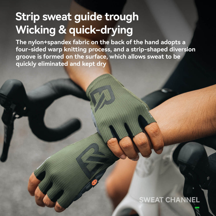 ROCKBROS Gel-Padded Half-Finger Cycling Gloves with Elastic Interface