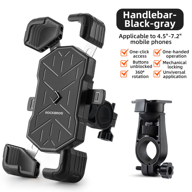 ROCKBROS HW-117 Bike Phone Holder 1s Lock Bike_Size_Handlebar_Color_OrangeBike_Size_Handlebar_Color_Grey