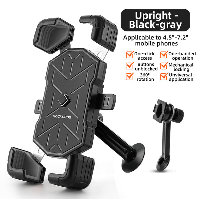 ROCKBROS HW-117 Bike Phone Holder 1s Lock Bike_Size_Upright_Color_Grey