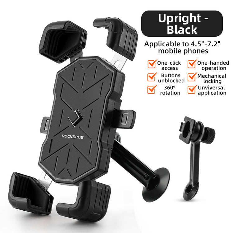 ROCKBROS HW-117 Bike Phone Holder 1s Lock Bike_Size_Upright_Color_Black