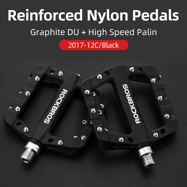 ROCKBROS Lightweight Bike Pedals in Various Colours (Pair)#Color_Black