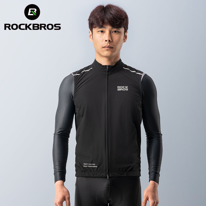 ROCKBROS Men's Cycling Vest Windproof Lightweight Breathable Sports Wear