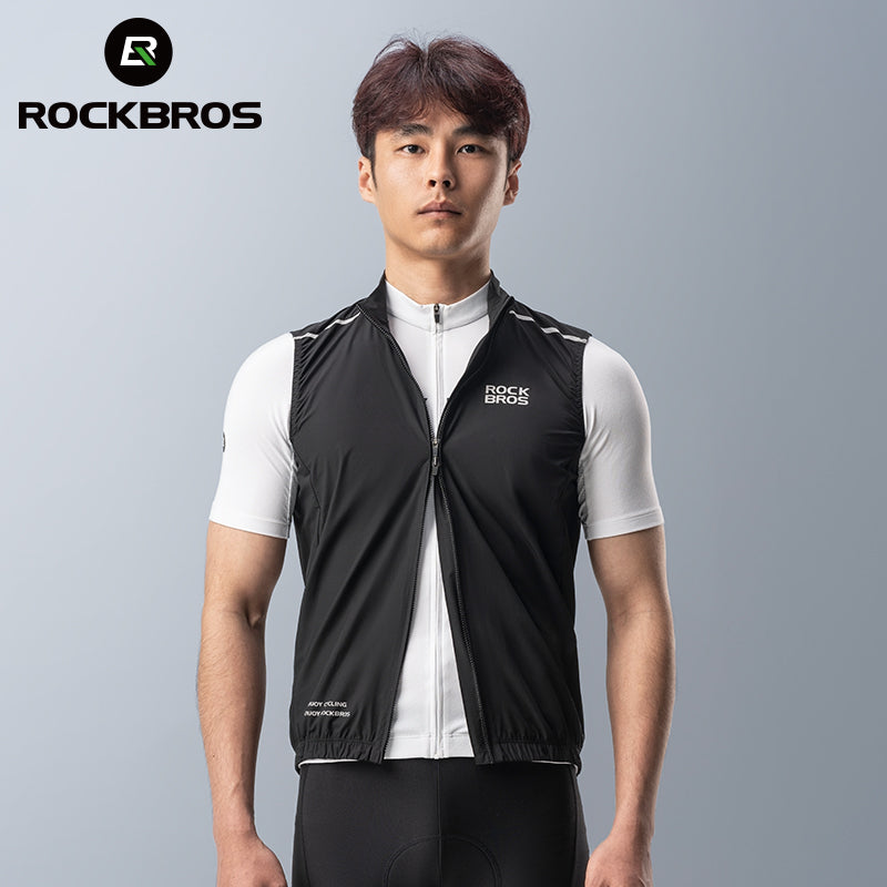 ROCKBROS Men's Cycling Vest Windproof Lightweight Breathable Sports Wear