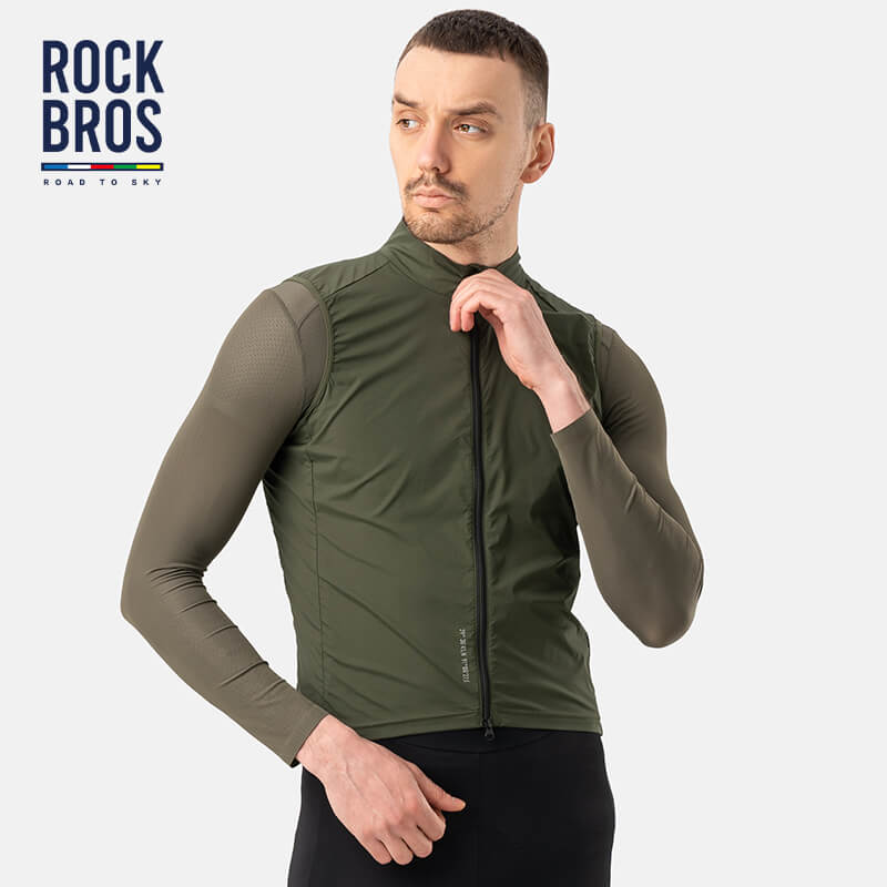 ROCKBROS Men’s Summer Cycling Vest - Lightweight Windproof Gilet with UV Protection
