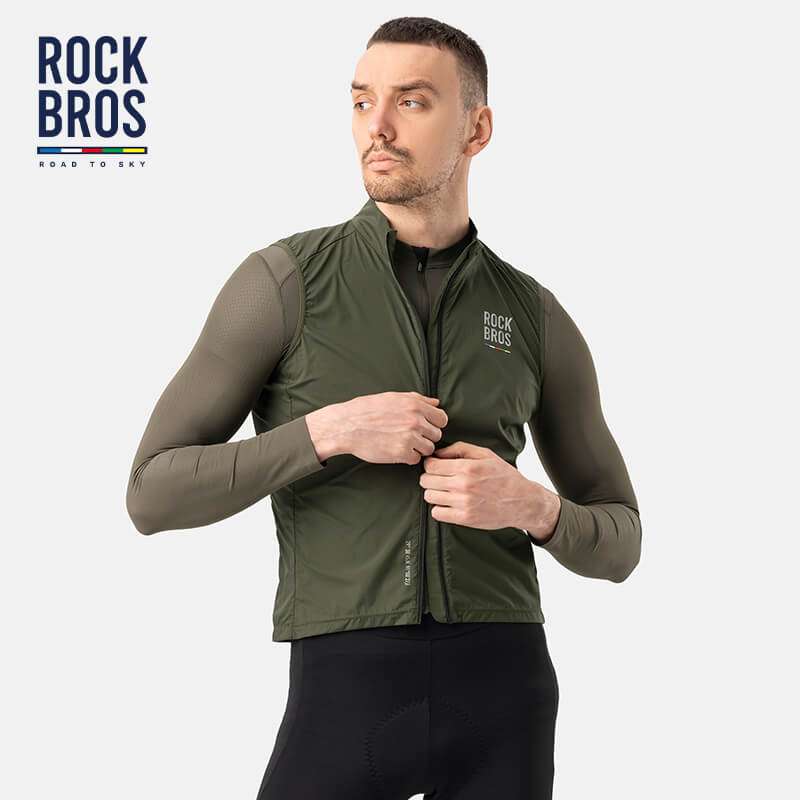 ROCKBROS Men’s Summer Cycling Vest - Lightweight Windproof Gilet with UV Protection