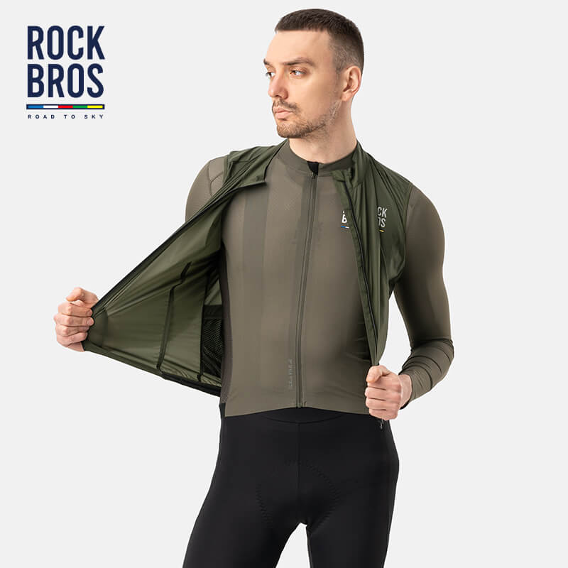 ROCKBROS Men’s Summer Cycling Vest - Lightweight Windproof Gilet with UV Protection