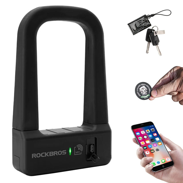 ROCKBROS NFC Smart U Lock – Heavy Duty Anti-Theft Bike Lock